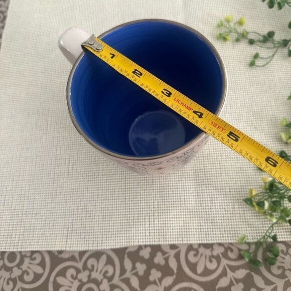 Starbucks 2003 Vintage Barista Collection Red White Blue Geometric Footed Mug - Picture 6 of 7